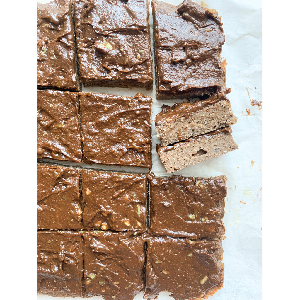 PB & Chocolate Protein Brownies with Frosting