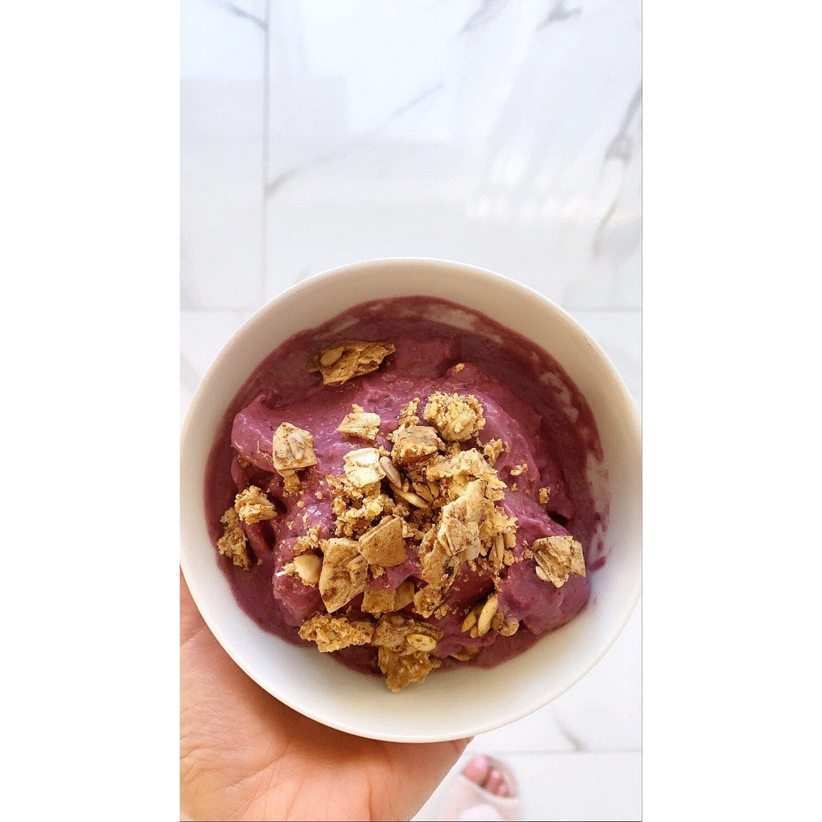 Raspberry Plant Protein Smoothie Bowl - Niyama Wellness