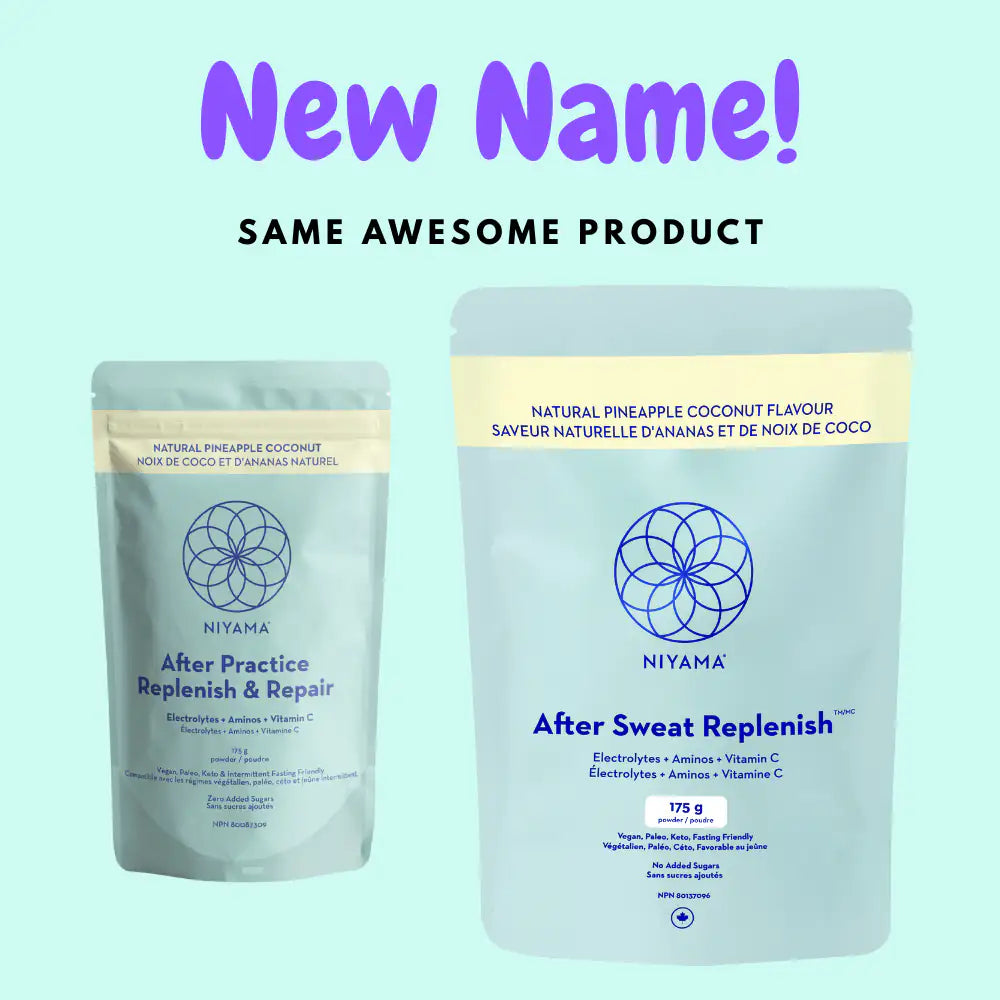 After Sweat Replenish - Electrolytes powder + Aminos + Vit C (formerly After Practice) – Vitamins Supplements | Niyama Welln…