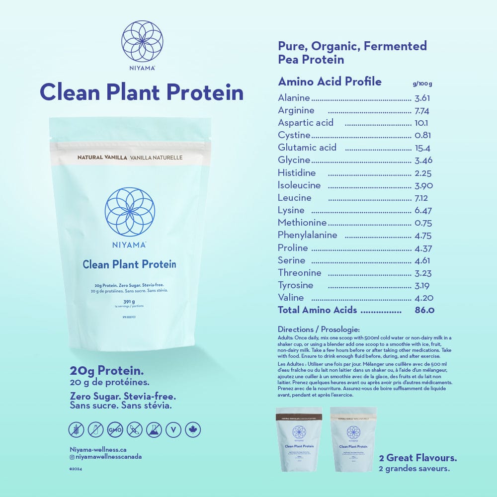 Clean Plant Protein Powder - 14 servings - Stevia-free - Organic – Nourish | Niyama Wellness