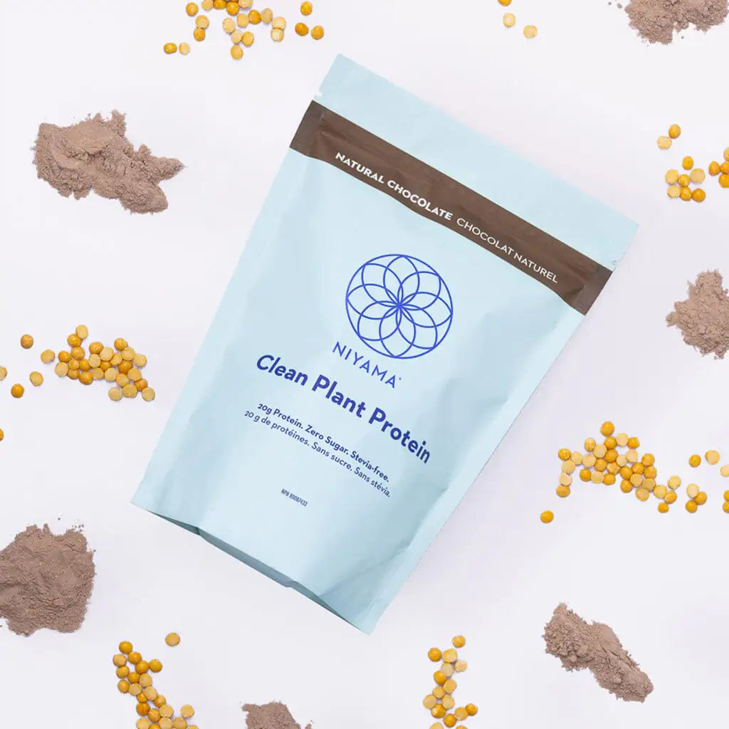 Clean Plant Protein Powder 28 servings- Natural Chocolate - Stevia-free - with real Organic Cocoa – Nourish | Niyama Wellness