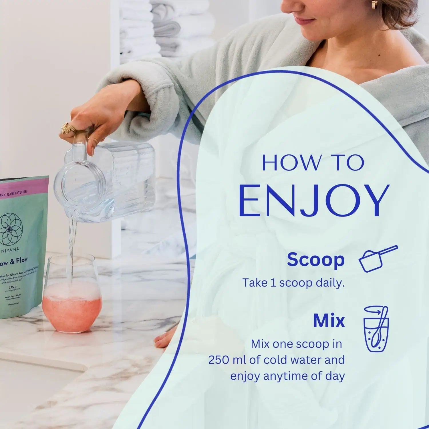 Glow & Flow Vegan Collagen Booster Powder- Juicy Berry Flavour – Nourish | Niyama Wellness