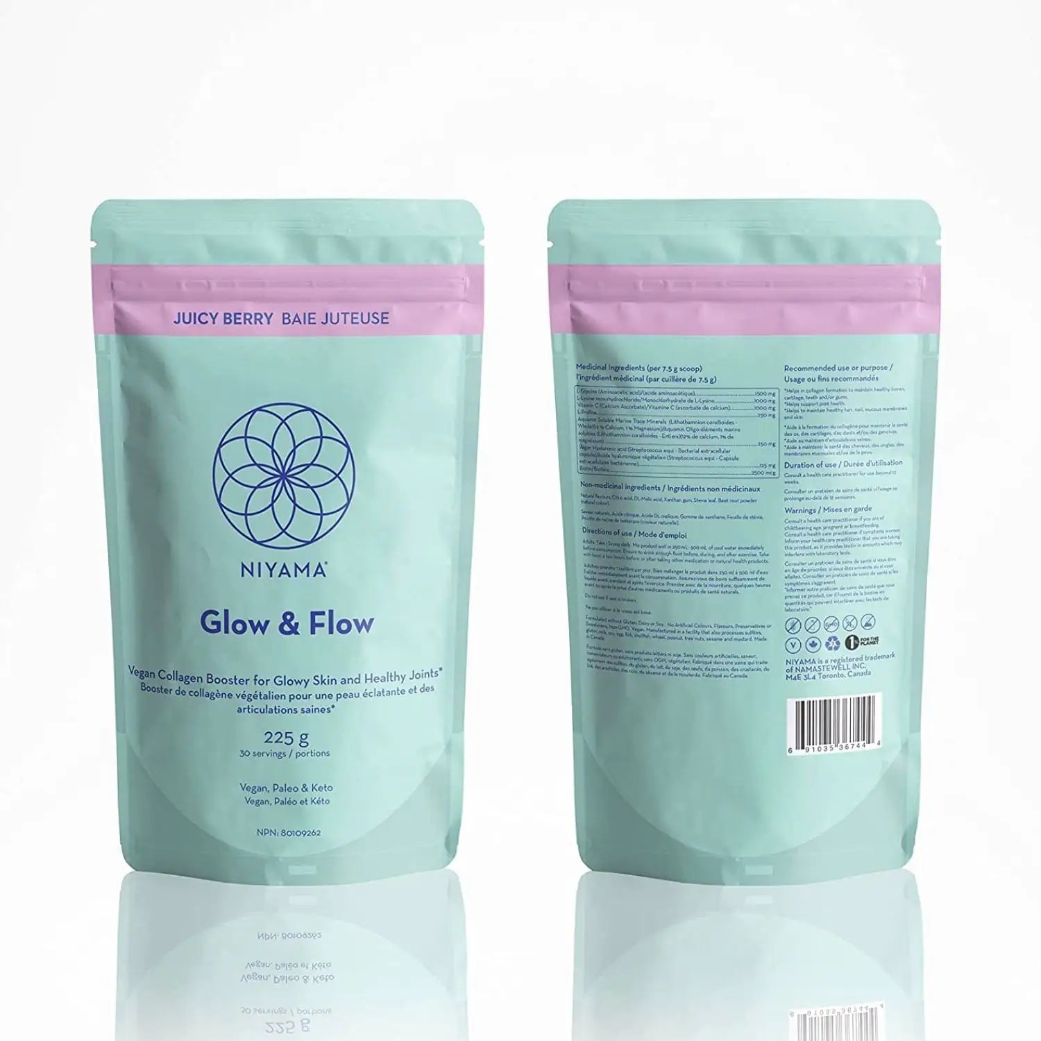 Glow & Flow Vegan Collagen Booster Powder- Juicy Berry Flavour – Nourish | Niyama Wellness