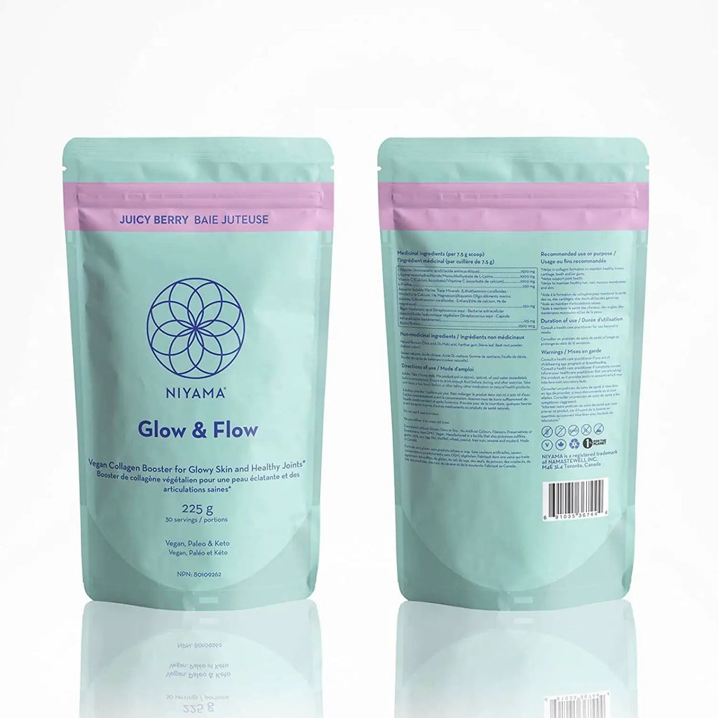 Glow & Flow Vegan Collagen Booster Powder- Juicy Berry Flavour – Nourish | Niyama Wellness