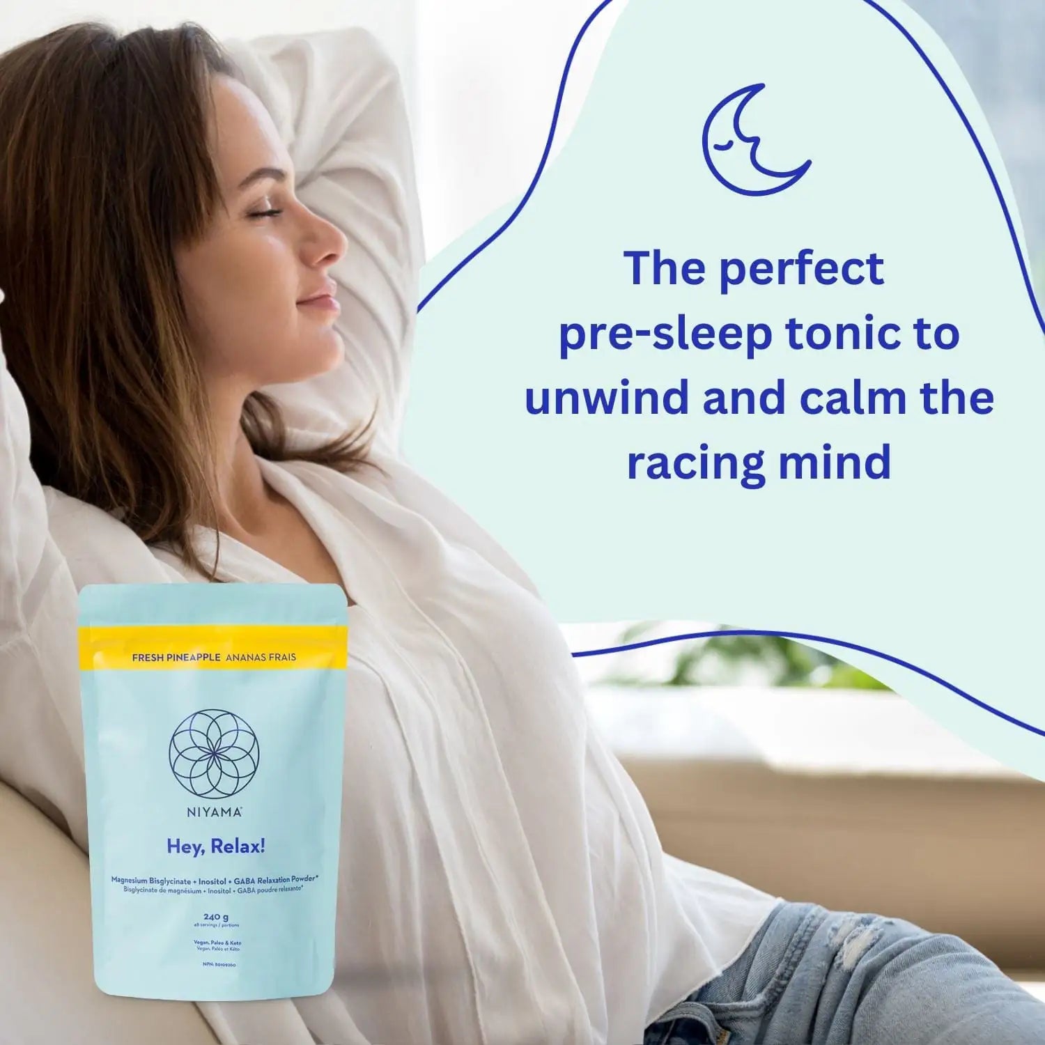 Hey Relax Magnesium Glycinate Powder - Available in 2 Flavours by Niyama Wellness