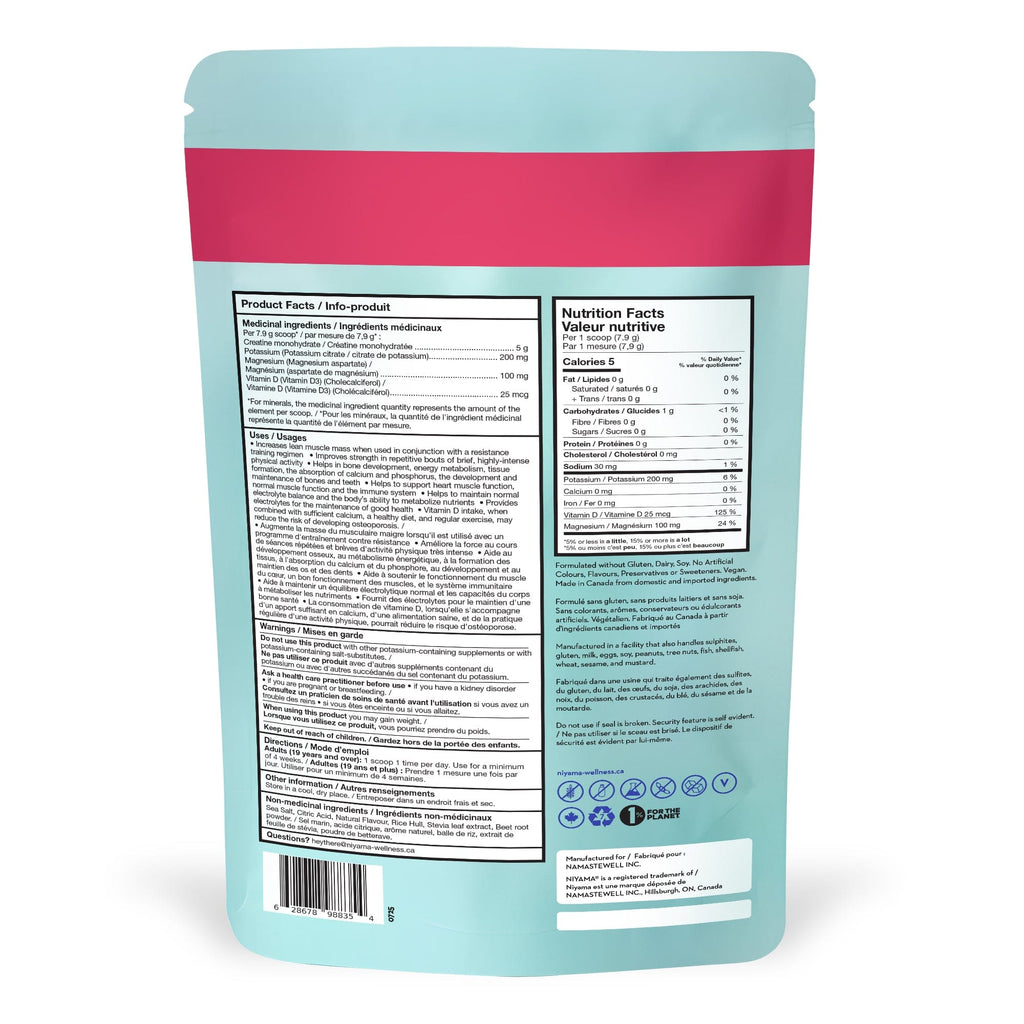 Strong Like a Woman Creatine + D3 + Electrolytes - Hibiscus Berry flavour Niyama Wellness