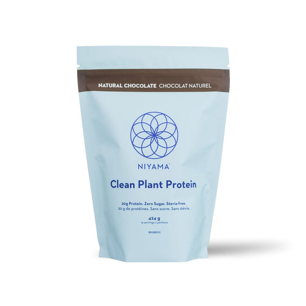 Clean Plant Protein Powder 14 servings - Natural Chocolate - Stevia-free - with real Organic Cocoa - Niyama Wellness