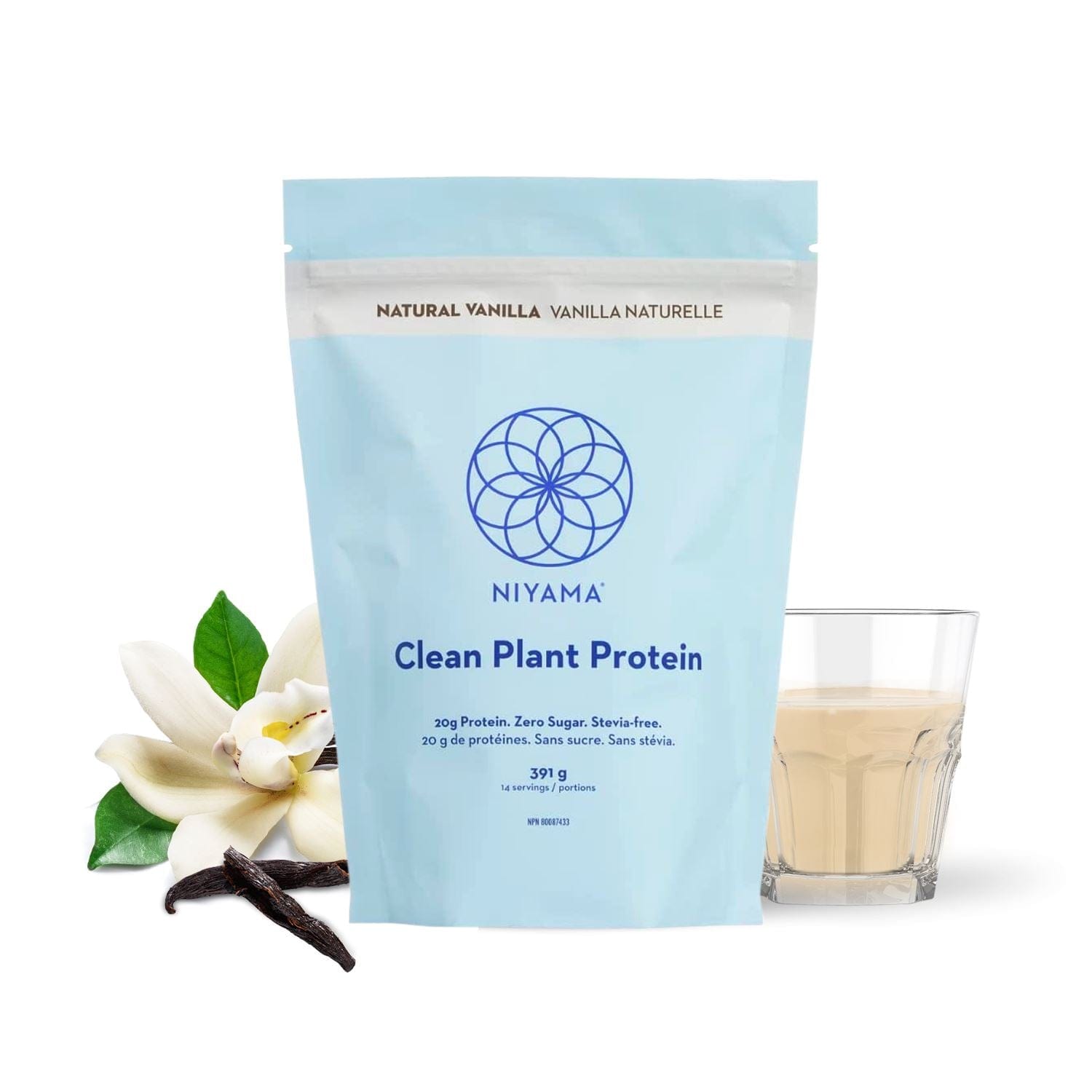 Clean Plant Protein Powder - 14 servings - Stevia-free - Organic – Natural Vanilla Nourish | Niyama Wellness