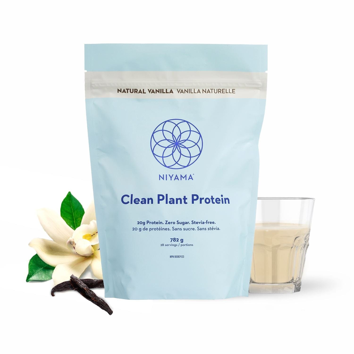 Clean Plant Protein Powder - 28 servings - Stevia-free - Organic – Natural Vanilla Nourish | Niyama Wellness