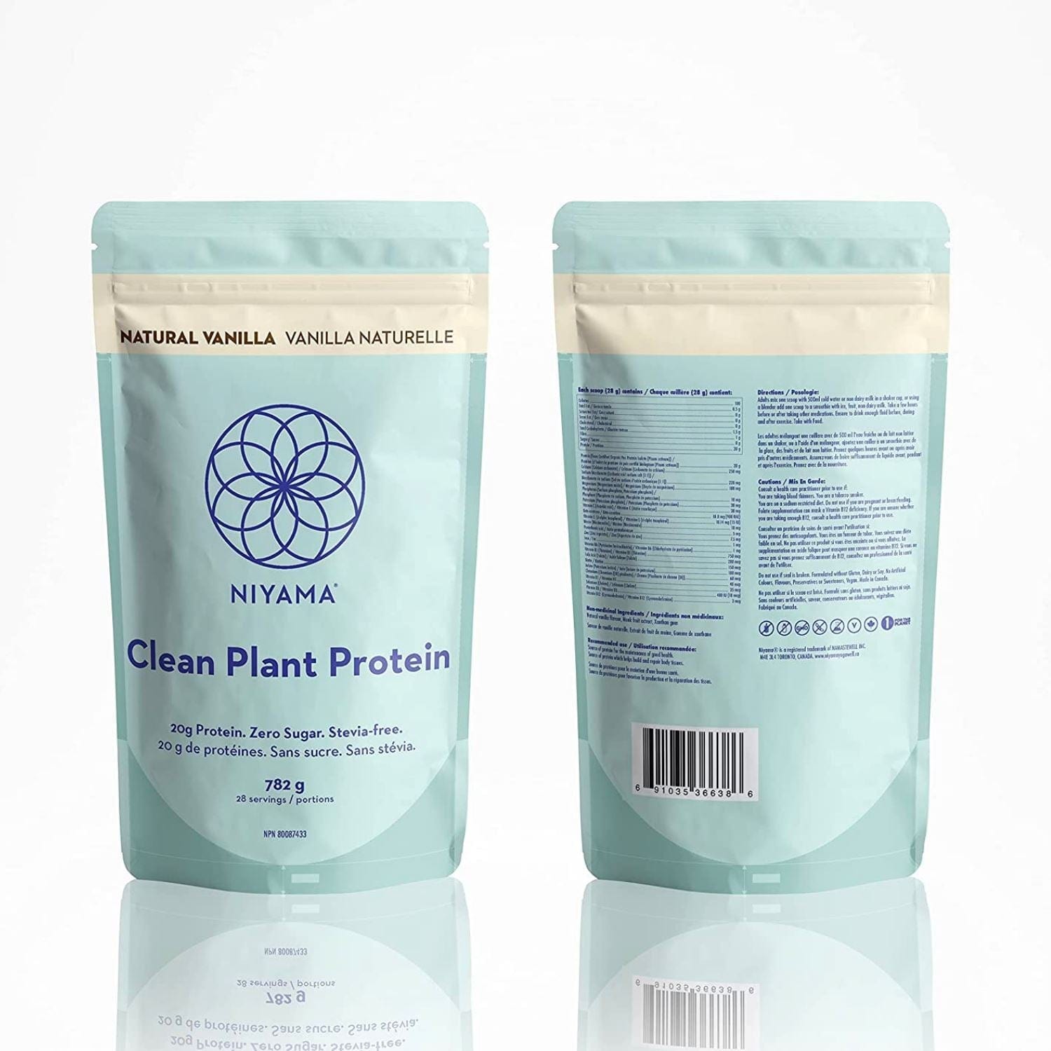 Clean Plant Protein Powder - 28 servings - Stevia-free - Organic – Natural Vanilla Nourish | Niyama Wellness