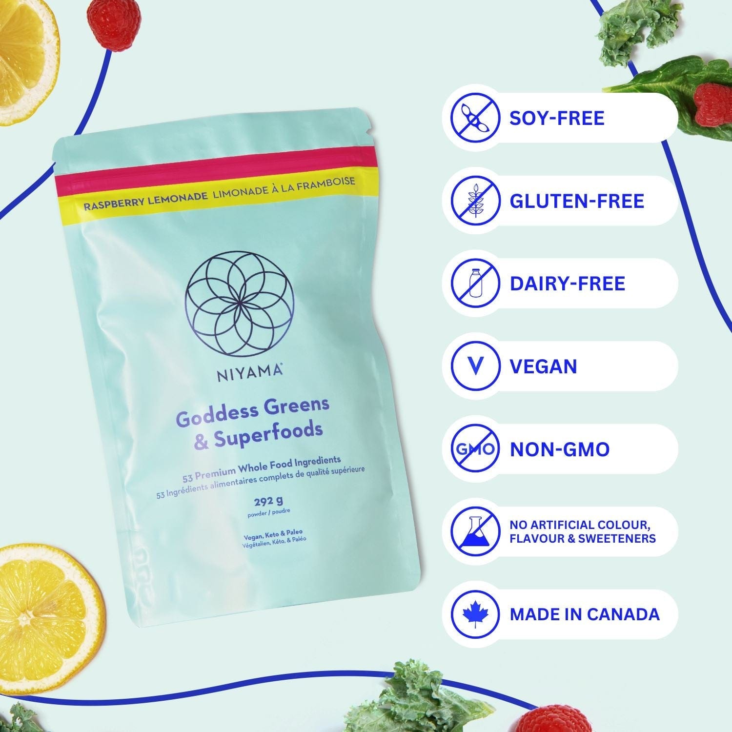 Goddess Greens & Superfoods - 53 Premium Organic Whole Food Plants - 30 servings – Two Flavours Available Health | Niyama We…