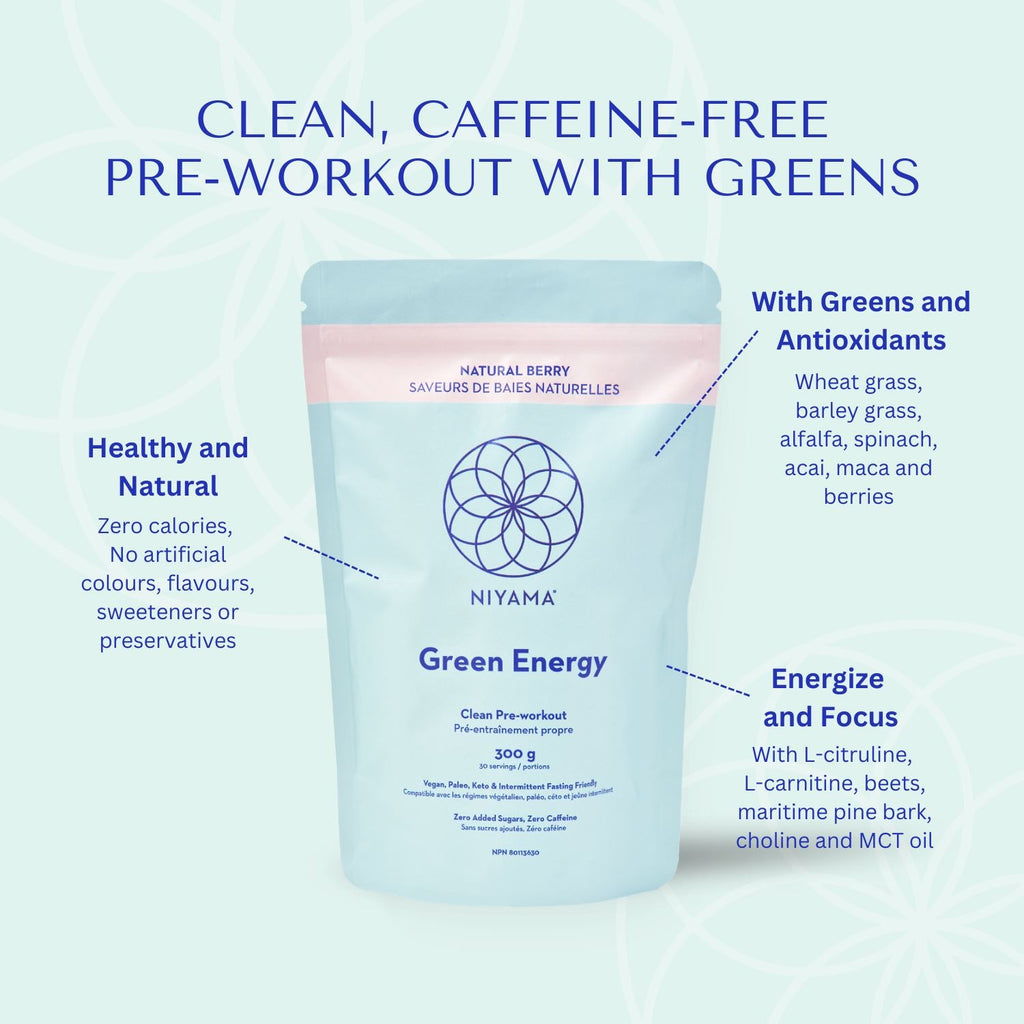Green Energy Clean Pre-Workout - 30 servings - Niyama Wellness