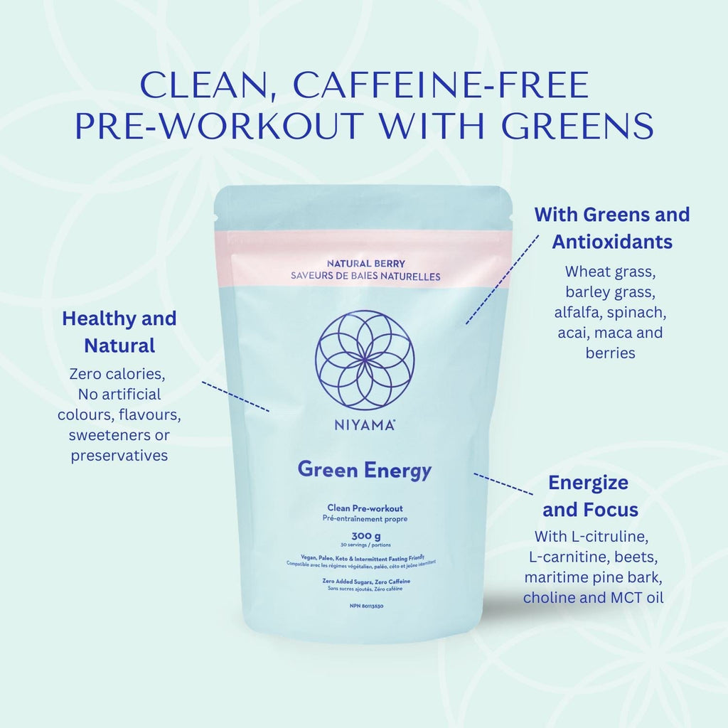 Green Energy Clean Pre-Workout - 30 servings Niyama Wellness Nourish